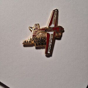 VINTAGE COLLECTIBLE 1987 SUSSEX AIRSHOW BUD LIGHT AIRPLANE ENAMEL LAPEL/HAT PIN